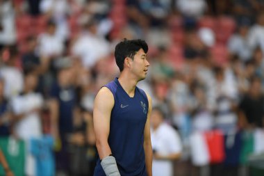 Kallang-singapore-19jul2019-Heung-Min Song player of tottenham hotspur in action during official training before icc2019 at national stadium,singapore