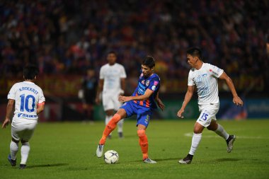 Bangkok-Thailand-13Jul2019:Sergio gustavo suarez arteaga player of port fc in action during thaileague match between port fc against chonburi fc at pat stadium,thailand
