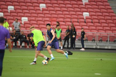 Kallang-singapore-19jul2019-Heung-Min Son player of tottenham hotspur in action during official training before icc2019 at national stadium,singapore