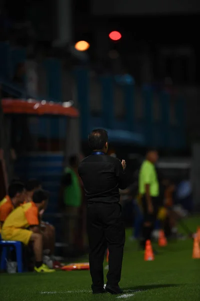 Bangkok Thailand Jul 2019 Sasom Popprasert Head Coach Chonburi Action — Stock Photo, Image