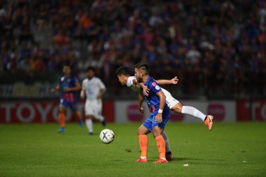 Bangkok-Thailand-13Jul2019:Pakorn prempak player of port fc in action during thaileague match between port fc against chonburi fc at pat stadium,thailand