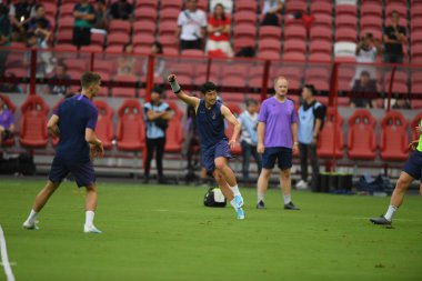 Kallang-singapore-19jul2019-Heung-Min Song player of tottenham hotspur in action during official training before icc2019 at national stadium,singapore