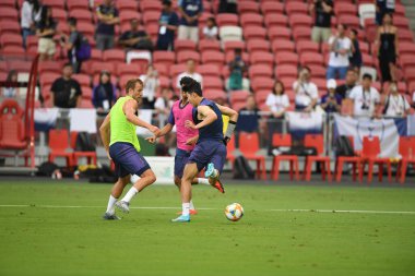 Kallang-singapore-19jul2019-Heung-Min Son player of tottenham hotspur in action during official training before icc2019 at national stadium,singapore