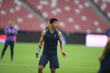 Kallang-singapore-19jul2019-Heung-Min Son player of tottenham hotspur in action during official training before icc2019 at national stadium,singapore