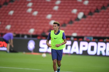 Kallang-singapore-19jul2019-Dele alli player of tottenham hotspur in action during official training before icc2019 at national stadium,singapore