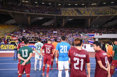 Kuala lumphur-Malezya-14 Kasım 2019: FIFA Dünya Kupası Katarı sırasında Malezya 'ya karşı Bukit Jalil, Malezya' da oynayan oyuncu