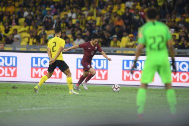 Kuala lumphur-Malezya-14 Kasım 2019: Tayland 'ın Korrakod Wiriyaudomsiri Oyuncusu FIFA Dünya Kupası Katarı 2022' de Malezya 'ya karşı Bukit Jalil, Malezya