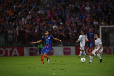 Bangkok-Thailand-13Jul2019:Sergio gustavo suarez arteaga player of port fc in action during thaileague match between port fc against chonburi fc at pat stadium,thailand