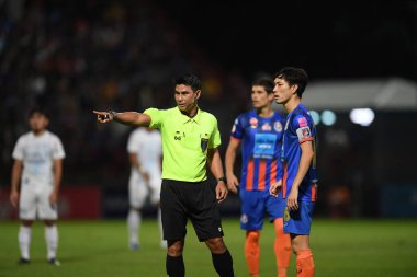 Bangkok-Thailand-13Jul2019:Witsavet Sangnakhon referee in action during thaileague match between port fc against chonburi fc at pat stadium,thailand