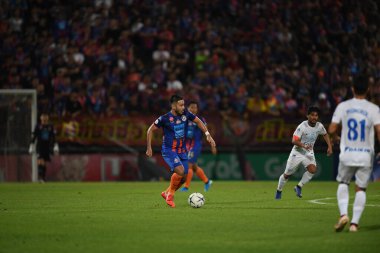 Bangkok-Thailand-13Jul2019:Pakorn prempak player of port fc in action during thaileague match between port fc against chonburi fc at pat stadium,thailand