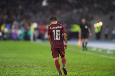 Kuala lumphur-Malezya-14 Kasım 2019: Chanathip Songkasin 18 Tayland Oyuncusu FIFA Dünya Kupası Katarı 2022 'de Malezya' ya karşı Malezya, Malezya 'da oynuyordu