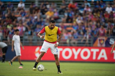 Bangkok-Thailand-13Jul2019:Junior lopes player of chonburi fc in action during thaileague match between port fc against chonburi fc at pat stadium,thailand
