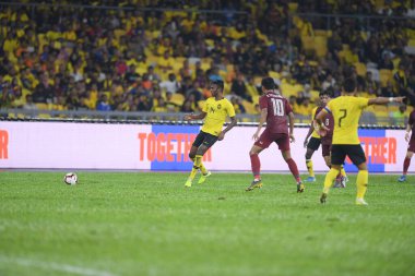 Kuala lumphur-Malezya-14Nov2019: Mauel tom bihr # 14 Tayland Oyuncusu Fifa Dünya Kupası Katarı 2022 'de Malezya' ya karşı Bukit Jalil, Malezya