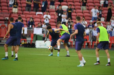 Kallang-singapore-19jul2019-Heung-Min Song player of tottenham hotspur in action during official training before icc2019 at national stadium,singapore