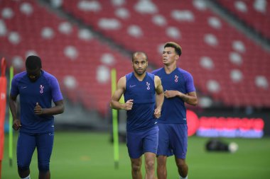 Kallang-singapore-19jul2019-Lucas moura player of tottenham hotspur in action during official training before icc2019 at national stadium,singapore