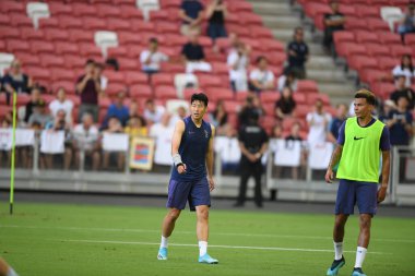 Kallang-singapore-19jul2019-Heung-Min Son player of tottenham hotspur in action during official training before icc2019 at national stadium,singapore