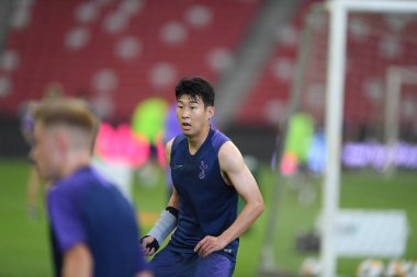 Kallang-singapore-19jul2019-Heung-Min Son player of tottenham hotspur in action during official training before icc2019 at national stadium,singapore