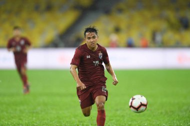 Kuala lumphur-Malaysia-14Nov2019: thailand in action during fifa world cup qatar 2022 against malaysia at bukit jalil,malaysia