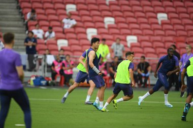 Kallang-singapore-19jul2019-Heung-Min Song player of tottenham hotspur in action during official training before icc2019 at national stadium,singapore