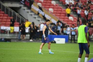 Kallang-singapore-19jul2019-Heung-Min Son player of tottenham hotspur in action during official training before icc2019 at national stadium,singapore