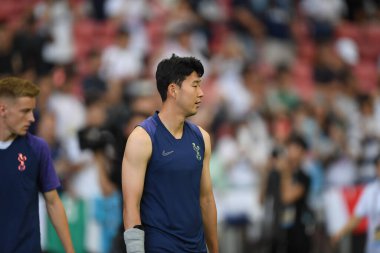 Kallang-singapore-19jul2019-Heung-Min Song player of tottenham hotspur in action during official training before icc2019 at national stadium,singapore