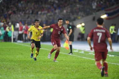 Kuala lumphur-Malezya-14 Kasım 2019: Tayland 'ın Korrakod Wiriyaudomsiri Oyuncusu FIFA Dünya Kupası Katarı 2022' de Malezya 'ya karşı Bukit Jalil, Malezya