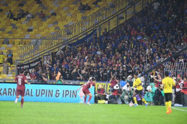 Kuala lumphur-Malezya-14 Kasım 2019: FIFA Dünya Kupası sırasında Malezya 'ya karşı Malezya, Malezya' da düzenlenen 2022 Dünya Kupası 'nda Tayland' ın tanımlanamayan bir taraftarı