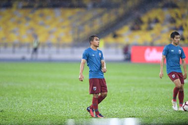 Kuala lumphur-Malezya-14 Kasım 2019: Chanathip Songkasin 18 Tayland Oyuncusu FIFA Dünya Kupası Katarı 2022 'de Malezya' ya karşı Malezya, Malezya 'da oynuyordu
