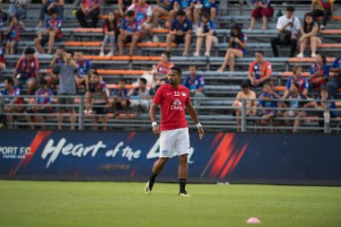 Bangkok-Thailand-13Jul2019:Junior lopes player of chonburi fc in action during thaileague match between port fc against chonburi fc at pat stadium,thailand