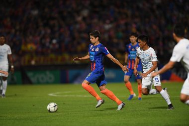 Bangkok-Thailand-13Jul2019:Sergio gustavo suarez arteaga player of port fc in action during thaileague match between port fc against chonburi fc at pat stadium,thailand