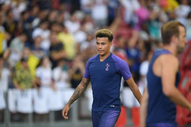 Kallang-singapore-19jul2019-Dele alli player of tottenham hotspur in action during official training before icc2019 at national stadium,singapore