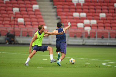 Kallang-singapore-19jul2019-Heung-Min Son player of tottenham hotspur in action during official training before icc2019 at national stadium,singapore