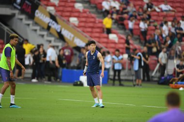Kallang-singapore-19jul2019-Heung-Min Son player of tottenham hotspur in action during official training before icc2019 at national stadium,singapore