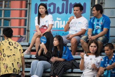 Bangkok-Thailand-13Jul2019:Unidentified fan in action during thaileague match between port fc against chonburi fc at pat stadium,thailand