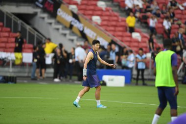 Kallang-singapore-19jul2019-Heung-Min Son player of tottenham hotspur in action during official training before icc2019 at national stadium,singapore
