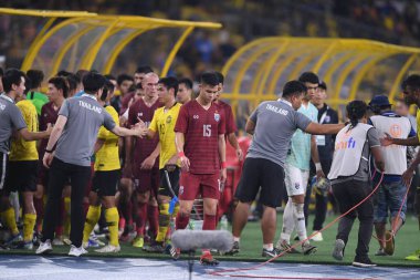 Kuala lumphur-Malezya-14 Kasım 2019: FIFA Dünya Kupası Katarı sırasında Malezya 'ya karşı Bukit Jalil, Malezya' da oynayan oyuncu