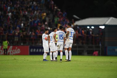 Bangkok-Thailand-13Jul2019:Player of chonburi fc in action during thaileague match between port fc against chonburi fc at pat stadium,thailand