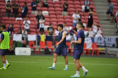 Kallang-singapore-19jul2019-Heung-Min Song player of tottenham hotspur in action during official training before icc2019 at national stadium,singapore