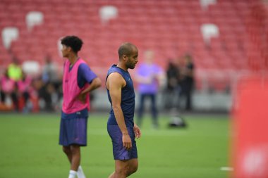 Kallang-singapore-19jul2019-Lucas moura player of tottenham hotspur in action during official training before icc2019 at national stadium,singapore