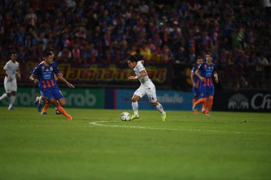 Bangkok-Thailand-13Jul2019:Panupong polsa player of chonburi fc in action during thaileague match between port fc against chonburi fc at pat stadium,thailand