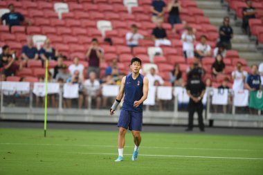 Kallang-singapore-19jul2019-Heung-Min Son player of tottenham hotspur in action during official training before icc2019 at national stadium,singapore
