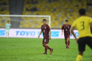 Kuala lumphur-Malezya-14 Kasım 2019: Chanathip Songkasin 18 Tayland Oyuncusu FIFA Dünya Kupası Katarı 2022 'de Malezya' ya karşı Malezya, Malezya 'da oynuyordu