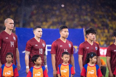 Kuala lumphur-Malezya-14 Kasım 2019: FIFA Dünya Kupası Katarı sırasında Malezya 'ya karşı Bukit Jalil, Malezya' da oynayan oyuncu