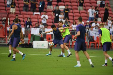 Kallang-singapore-19jul2019-Heung-Min Song player of tottenham hotspur in action during official training before icc2019 at national stadium,singapore