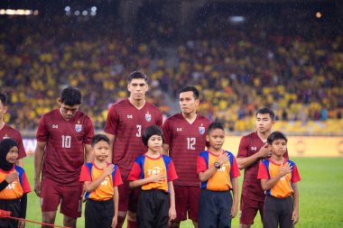 Kuala lumphur-Malezya-14 Kasım 2019: FIFA Dünya Kupası Katarı sırasında Malezya 'ya karşı Bukit Jalil, Malezya' da oynayan oyuncu