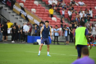 Kallang-singapore-19jul2019-Heung-Min Son player of tottenham hotspur in action during official training before icc2019 at national stadium,singapore