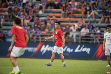 Bangkok-Thailand-13Jul2019:Worachit kanitsribampen player of chonburi fc in action during thaileague match between port fc against chonburi fc at pat stadium,thailand