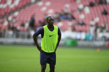 Kallang-singapore-19jul2019-Moussa sissoko player of tottenham hotspur in action during official training before icc2019 at national stadium,singapore