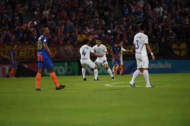 Bangkok-Thailand-13Jul2019:Wittaya madlum player of chonburi fc in action during thaileague match between port fc against chonburi fc at pat stadium,thailand