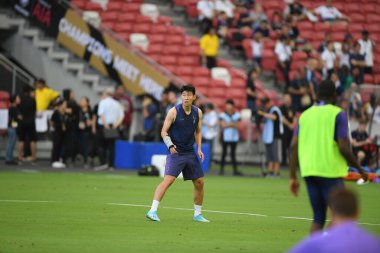 Kallang-singapore-19jul2019-Heung-Min Son player of tottenham hotspur in action during official training before icc2019 at national stadium,singapore